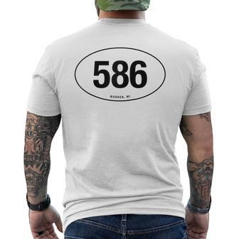 Michigan Area Code 586 Oval State Pride Men's T-shirt Back Print | Mazezy DE