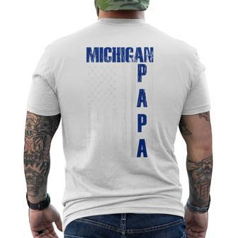 Michigan Proud Papa For Dad Grandpa - Father Day 2021 Mens Back Print T-shirt | Mazezy