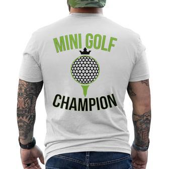 Mini Golf Miniature Golfing Champion Golfer Men's T-shirt Back Print | Mazezy
