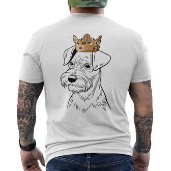 Miniature Schnauzer Dog Wearing Crown Men's T-shirt Back Print | Mazezy DE