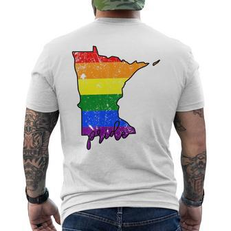Minnesota Gay Pride With Lgbt Flag Ada023a Mens Back Print T-shirt | Mazezy