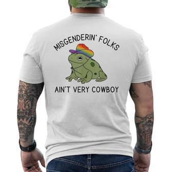 Misgenderin Folks Aint Very Cowboy Funny Lgbtq Gay Pride Pride Month Funny Designs Funny Gifts Mens Back Print T-shirt | Mazezy