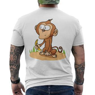 Monkey Grivet Rhesus Macaque Crab-Eating Macaque Men's T-shirt Back Print | Mazezy