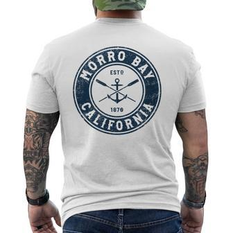 Morro Bay California Ca Vintage Boat Anchor & Oars Mens Back Print T-shirt | Mazezy