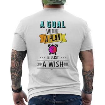 Motivational Quotes For Success Anon Setting Goals And Plans Men's T-shirt Back Print | Mazezy
