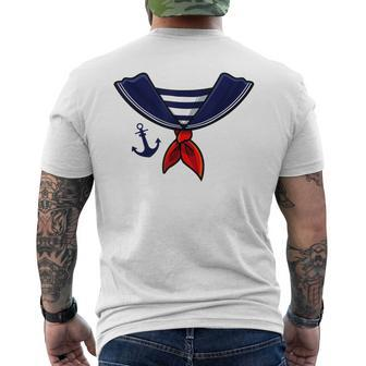 Nautical Sailor Anchor Retro Halloween Costume Captain Men's T-shirt Back Print - Thegiftio UK