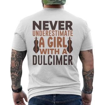 Never Underestimate A Girl With A Dulcimer Guitar Mens Back Print T-shirt - Seseable