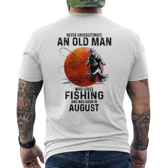 Never Underestimate An Old Man Who Love Fishing And Was Born Mens Back Print T-shirt - Seseable