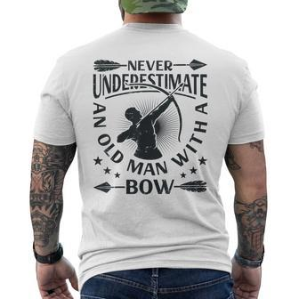 Never Underestimate An Old Man With A Bow Archery Archer Men Mens Back Print T-shirt - Seseable