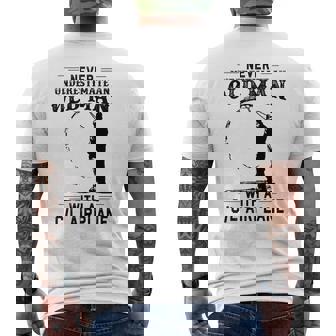 Never Underestimate An Old Man With A CL Airplane Old Man Funny Gifts Mens Back Print T-shirt | Mazezy