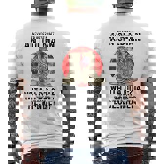 Never Underestimate An Old Man With A Dd214 December Old Man Funny Gifts Mens Back Print T-shirt | Mazezy