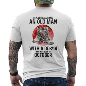 Never Underestimate An Old Man With A Dd214 October Mens Back Print T-shirt - Seseable