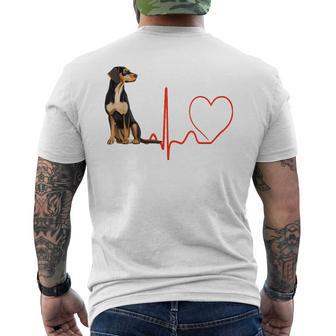 New Zealand Huntaway Dog Heartbeat Ekg Dogs Lover Men's T-shirt Back Print | Mazezy