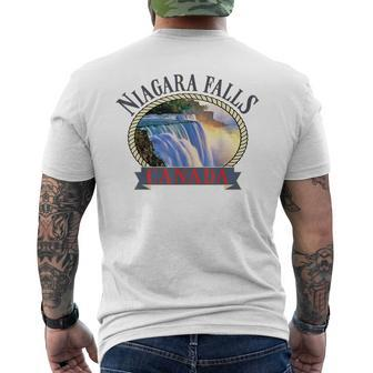 Niagara Falls Canada Usa Nature River Mens Back Print T-shirt - Monsterry DE