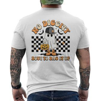 No Diggity Bout To Bag It Up Retro Halloween Spooky Season Men's T-shirt Back Print - Monsterry AU