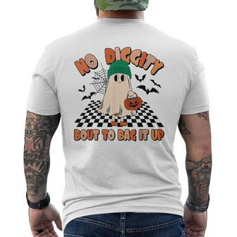 No Diggity Bout To Bag It Up Retro Halloween Spooky Season Men's T-shirt Back Print | Mazezy