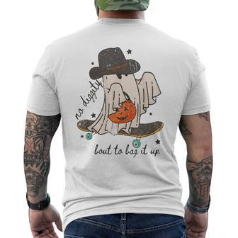 No Diggity Bout To Bag It Up Western Halloween Cute Ghost Men's T-shirt Back Print - Monsterry