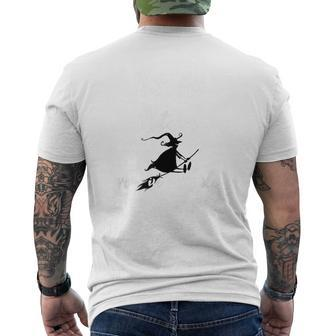 Not All Witches Live In Salem Witch On Broom Halloween Halloween Men's T-shirt Back Print | Mazezy