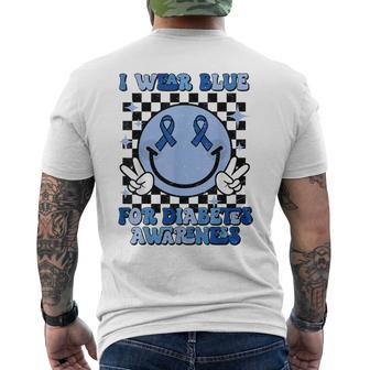 In November We Wear Blue T1d Diabetes Awareness Happy Face Men's T-shirt Back Print - Seseable