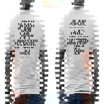 Nu Disco Beats My Brain Is 80 Men's T-shirt Back Print | Mazezy