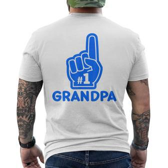 Number One Grandpa Father Day Birthday Granpa 1 Foam Finger Men's Back Print T-shirt | Mazezy