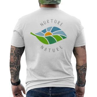 Nurture Nature Quote Earth Day Climate Change Awareness Men's T-shirt Back Print | Mazezy