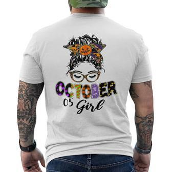 October 05 Girl Halloween Thanksgiving October Birthday Halloween Men's T-shirt Back Print | Mazezy UK