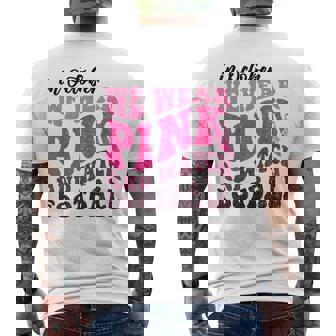 In October We Wear Pink Football Pumpkin Breast Cancer Men's T-shirt Back Print | Seseable CA