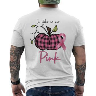 In October We Wear Pink Pumpkin Breast Cancer Awareness Men's T-shirt Back Print - Monsterry CA