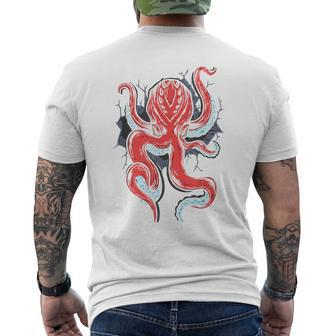Octopus Sea Monster Ocean Creatures Scary Squid Kraken Mens Back Print T-shirt | Mazezy DE