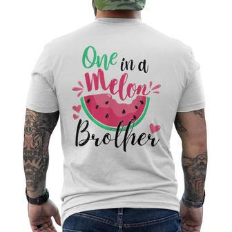 One In A Melon Brother Summer Birthday Party Matching Mens Back Print T-shirt | Mazezy
