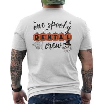 One Spooky Dental Crew Halloween Ghost Dental Hygienist Men's T-shirt Back Print - Monsterry UK
