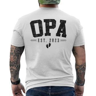 Opa Est 2023 Opa To Be Gifts New Opa Fathers Day Mens Back Print T-shirt - Seseable