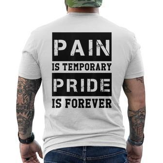 Pain Is Temporary Pride Is Forever Workout Motivation Mens Back Print T-shirt | Mazezy UK