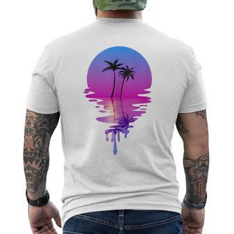 Palm Trees Beach Sunset Beach Lovers Summer Vacation Mens Back Print T-shirt - Thegiftio UK