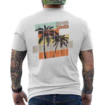 Palm Trees Good Times Retro Palm Trees Beach Summer Mens Back Print T-shirt - Monsterry