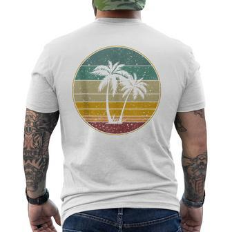 Palm Trees Summer Vacation Retro Vintage Sunset Mens Back Print T-shirt | Mazezy