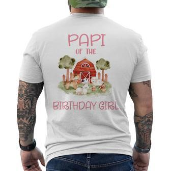Papi Of The Birthday For Girl Barnyard Farm Animals Party Mens Back Print T-shirt - Seseable