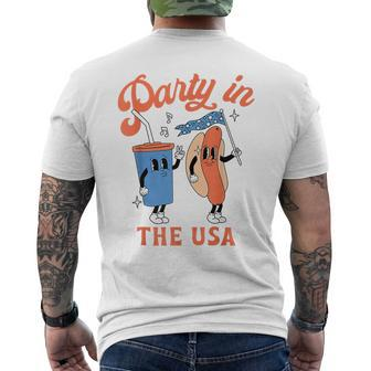 Party In The Usa Hot Dog Love Usa Funny 4Th Of July Mens Back Print T-shirt - Thegiftio UK