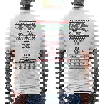 I Come In Peace Im Peace Couple Christmas Ugly Sweater Men's T-shirt Back Print | Mazezy