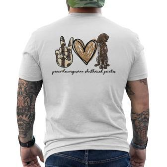 Peace Love Gsp German Shorthaired Pointer Dog Lover Men's T-shirt Back Print