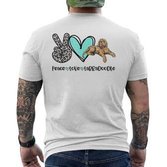 Peace Love Labradoodle Golden Labradoodle Dog Lover Gift Mens Back Print T-shirt | Mazezy