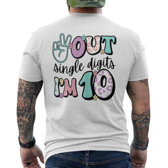 Peace Out Single Digits Im 10 Cute Retro 10Th Birthday Ten Men's T-shirt Back Print - Thegiftio UK