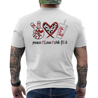 PeaceLoveChik Fil A Casual Print Cute Graphic Mens Back Print T-shirt - Thegiftio UK
