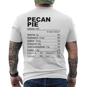 Pecan Pie Nutritional Facts Dessert Food Lovers Men's T-shirt Back Print | Mazezy