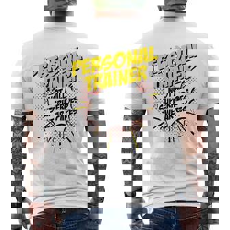 Personal Trainer Superhero Product Funny Comic Gifts Idea Mens Back Print T-shirt | Mazezy