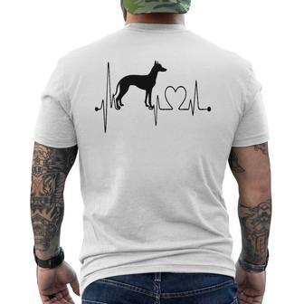 Peruvian Inca Orchid Dog My Heartbeat Ekg Dogs Are My Cardio Men's T-shirt Back Print | Mazezy