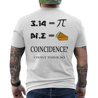 Pi Day 314 Pie Equation Math Geeks Men's T-shirt Back Print | Mazezy