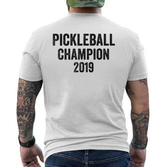 Pickleball Champion 2019 Mens Back Print T-shirt | Mazezy