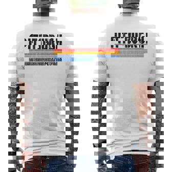 Pittsburgh Pa Hometown Pride Retro 70S 80S Style Mens Back Print T-shirt | Mazezy